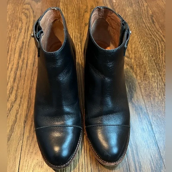 Madewell Black The Cutoff Leather Ankle Booties Size 6.5 - Picture 2 of 11